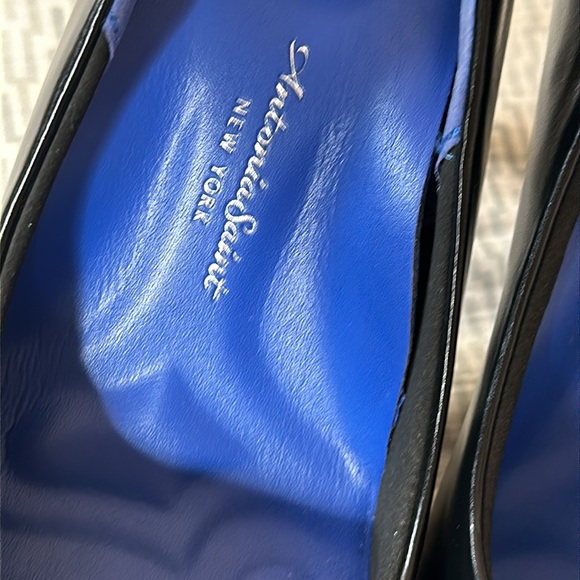 Antonia Saint New York - 3.5” black leather heels cushioned sz: 8 - Picture 10 of 12